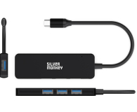 SILVER MONKEY Hub USB USB-C 4x USB 3.0 (Black) - 1055585 - zdjęcie 2